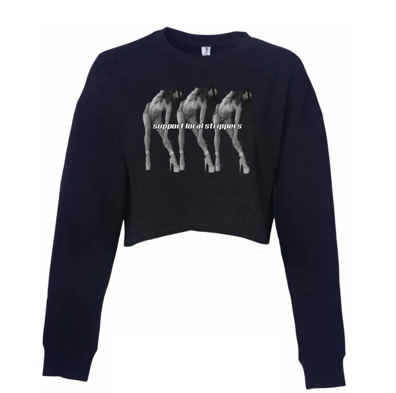 PoleToGlow "Support Local Strippers" Cropped Crewneck | BATCH #1